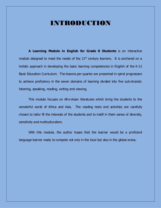 module in english grade 8