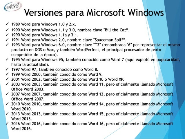 Resultado de imagen de versiones de microsoft 