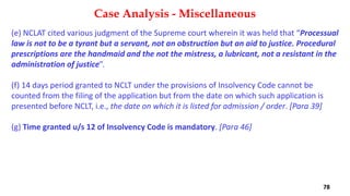 Ramki   nclt case analysis on ibc