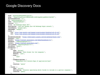 Google Discovery Docs
 
