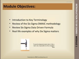 RAM, LLC Six Sigma Intro Awareness Training | PPT