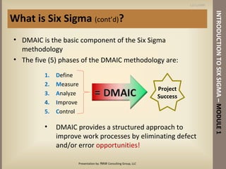 RAM, LLC Six Sigma Intro Awareness Training | PPT