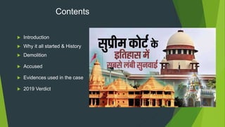 Presentation on the landmark case of Ram mandir 