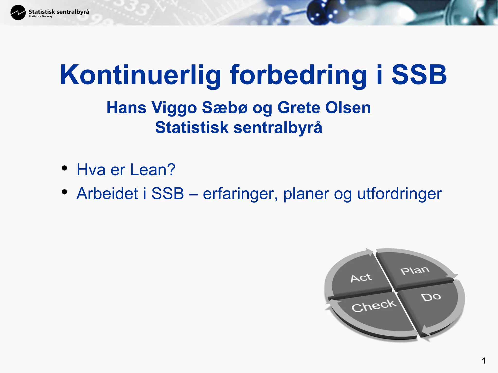 Rammeverk: Kontinuerlig forbedring i SSB | PDF