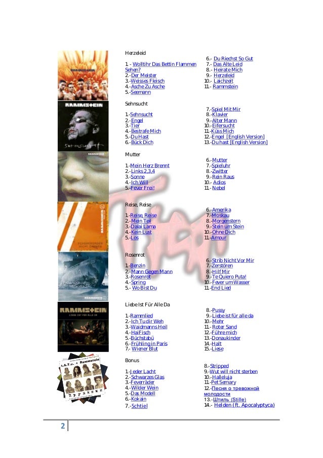 rammstein cancionero completo 2 638