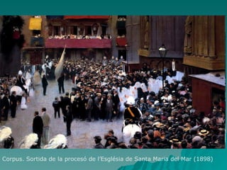Corpus. Sortida de la procesó de l’Església de Santa Maria del Mar (1898) 
