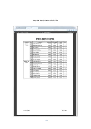 172
Reporte de Stock de Productos
 