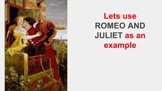 Lets use
ROMEO AND
JULIET as an
example
 