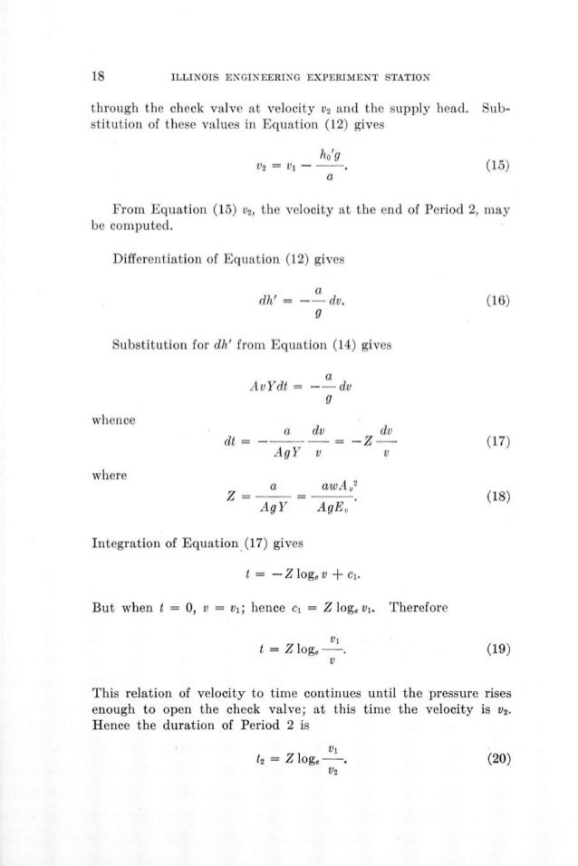 An Analytical and Experimental Study of the Hydraulic Ram Universit…