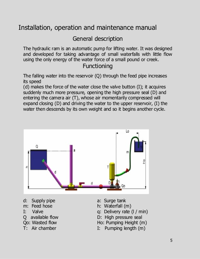 Gaviotas Hyidraulic Ram Pump Installation, Operation and Maintenance…