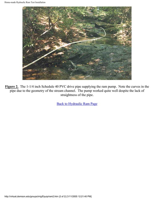 HomeMade Hydraulic Ram Pump Clemson University