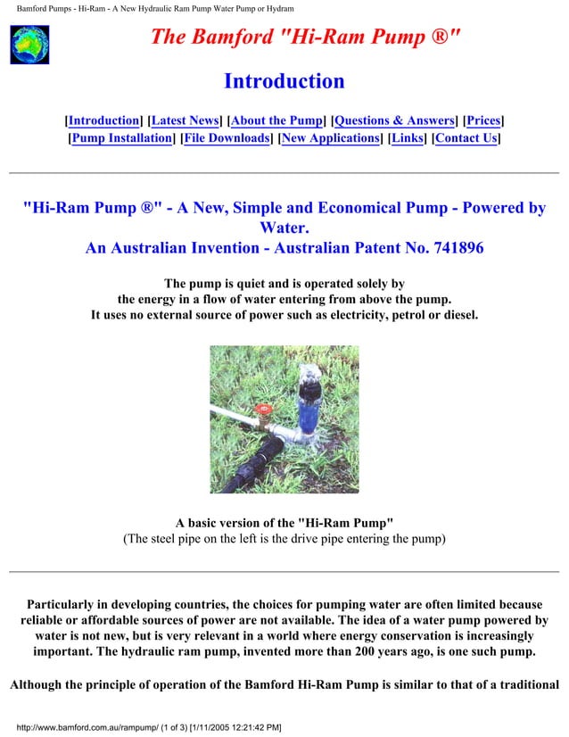 HomeMade Hydraulic Ram Pump Clemson University