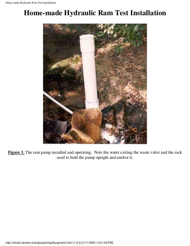 HomeMade Hydraulic Ram Pump Clemson University