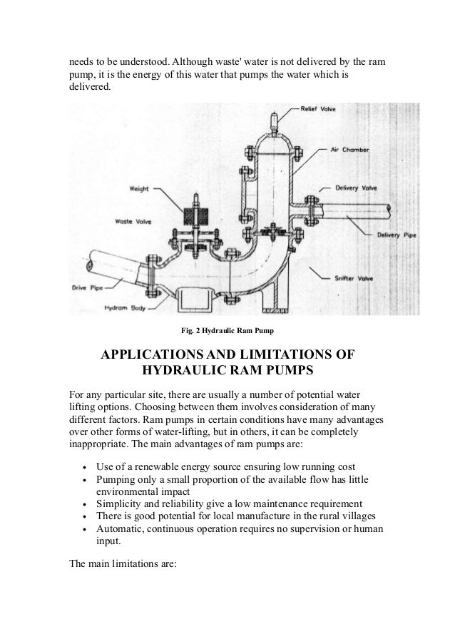 Hydraulic Ram Pump MiniProject Report Agriculture and Rural Develo…