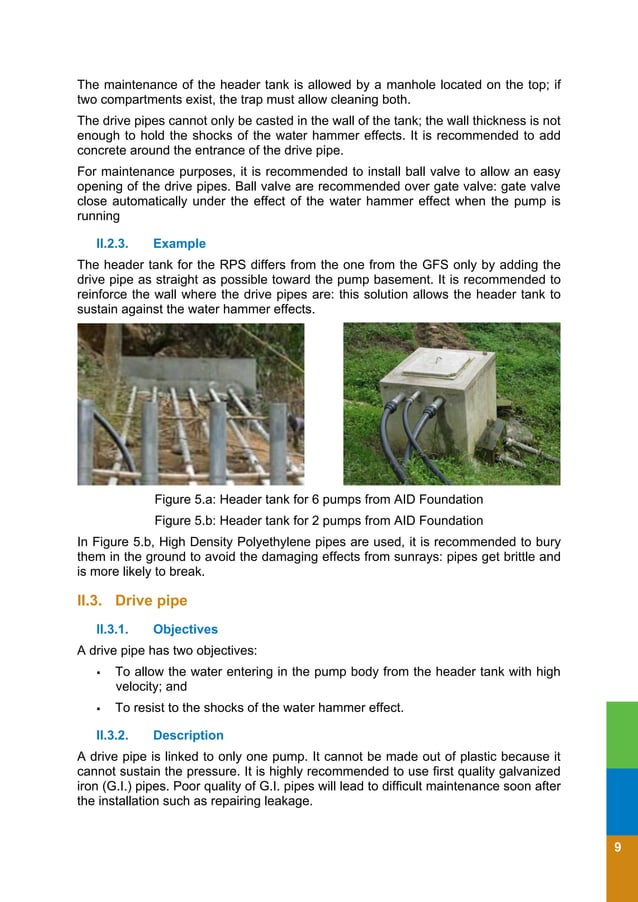 Ram Pump Design, Sizing, Construction and Maintenance of GravityFed System in Rural Areas