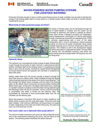 Water-Powered Water Pumping Systems for Livestock Watering Slide 1