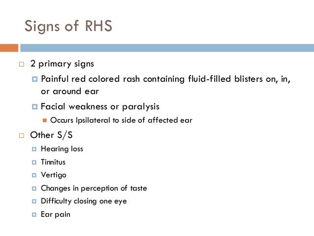 Ramsay Hunt Syndrome Symptoms : Ramsay Hunt Syndrome : Related online