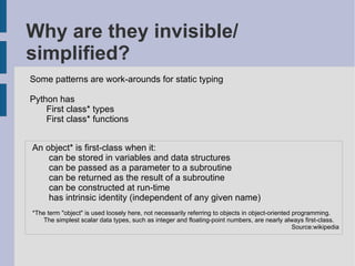 General software design / pattern concepts (brief) 