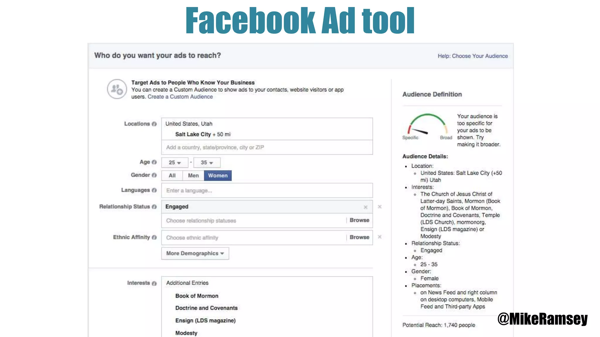 Facebook Ad tool
@MikeRamsey
 