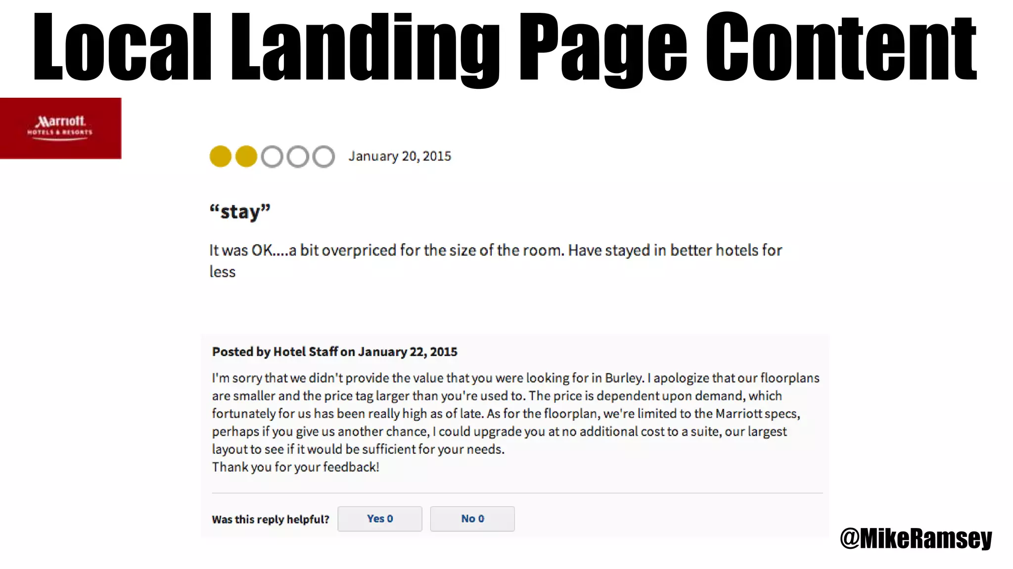 Local Landing Page Content
@MikeRamsey
 