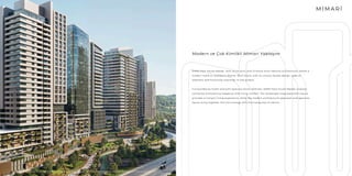 RAMS Park House Maslak, with its 24-story and 10-block multi-identity architecture, leaves a
modern mark on Istanbul's skyline. Each block, with its unique facade design, adds an
aesthetic and functional character to the project.
Surrounded by forest and with spacious block intervals, RAMS Park House Maslak uniquely
combines architectural elegance with living comfort. The landscape integrated with nature
provides a tranquil living experience, while the modern architectural approach and spacious
layout bring together the city's energy with the tranquility of nature.
M İ M A R İ
Modern ve Çok Kimlikli Mimari Yaklaşım
Katalogda yer alan tüm görsel materyaller tanıtım ve bilgi amaçlıdır. RAMS, projenin uygulaması sırasında teknik açıdan gerekli gördüğü değişiklikleri yapma hakkını saklı tutar.
 