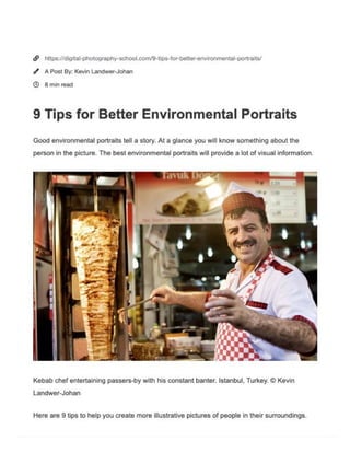 9 Tips for Better Environmental Portraits