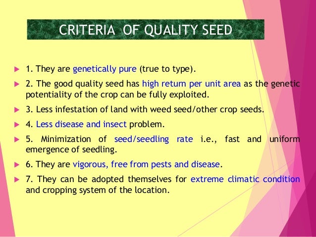 Quality Seed Production In Agriculture