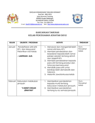 Ran Thn Kelab Pencegahan Jenayah Sktk 2013 Baru