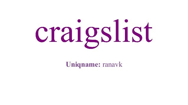 Craigslist Company Presentation