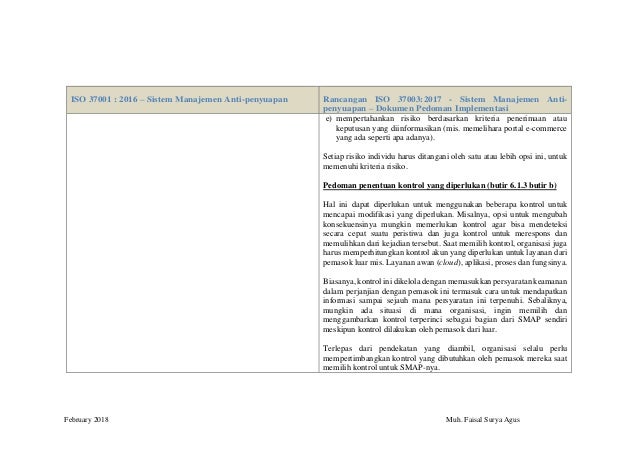 Pedoman Implementasi Iso 37001 Buatan Muh Faisal Surya Agus