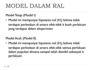 Ral Model Example Rancangan acak lengkap (ral) | PPT