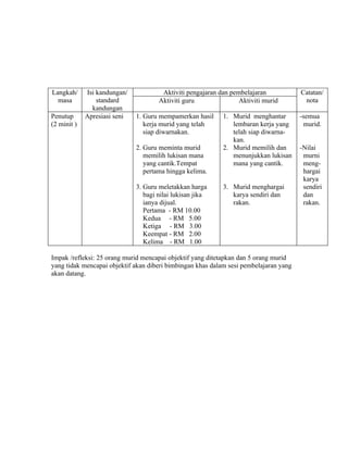 Rancangan pengajaran harian  kpd 3026 (2011) dunia seni visual (a)