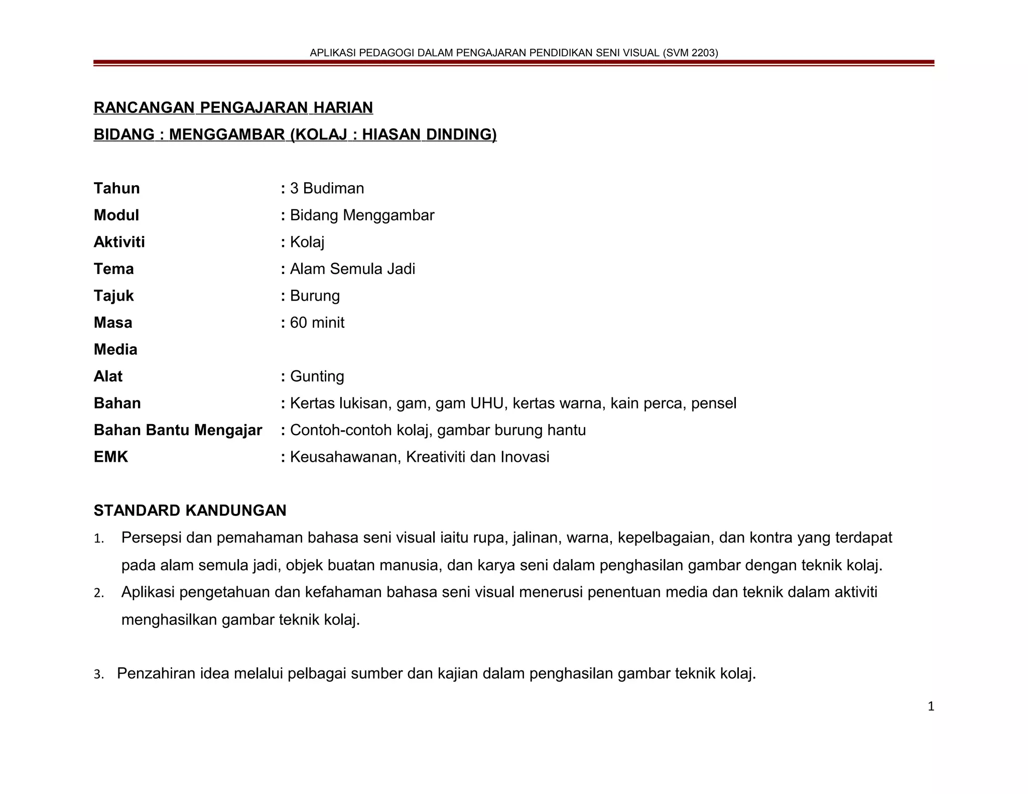 Rancangan pengajaran harian (kssr) | PPT
