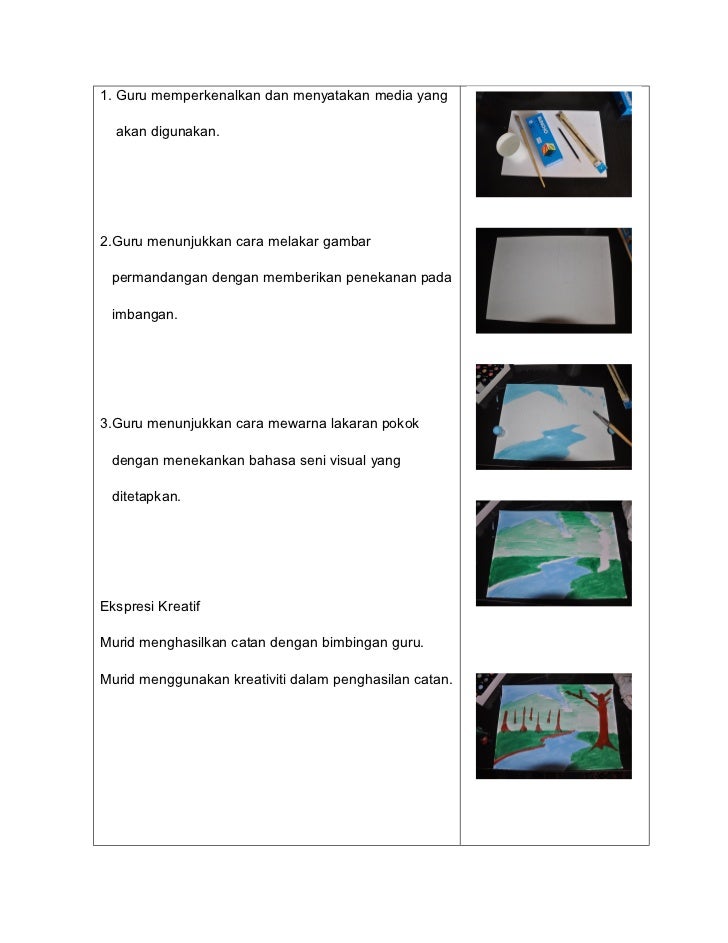 Rancangan pengajaran harian (kssr) bidang menggambar