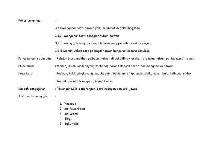 Rancangan Pengajaran Harian Sains Tekn