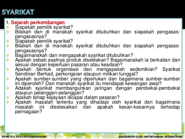 Tujuan Rancangan Perniagaan Milikan Tunggal Bahagian 4 lokasi