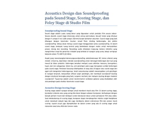 Rancangan soundproofing pada sound stage, scoring stage, dan foley ...