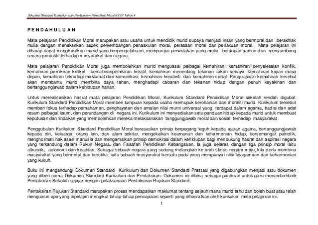 Rancangan Tahunan Moral Tahun 4 1