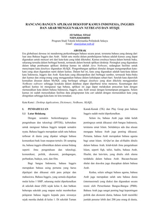 Ali Subhan Afrizal (Rancang bangun aplikasi dekstop kamus indonesia ...