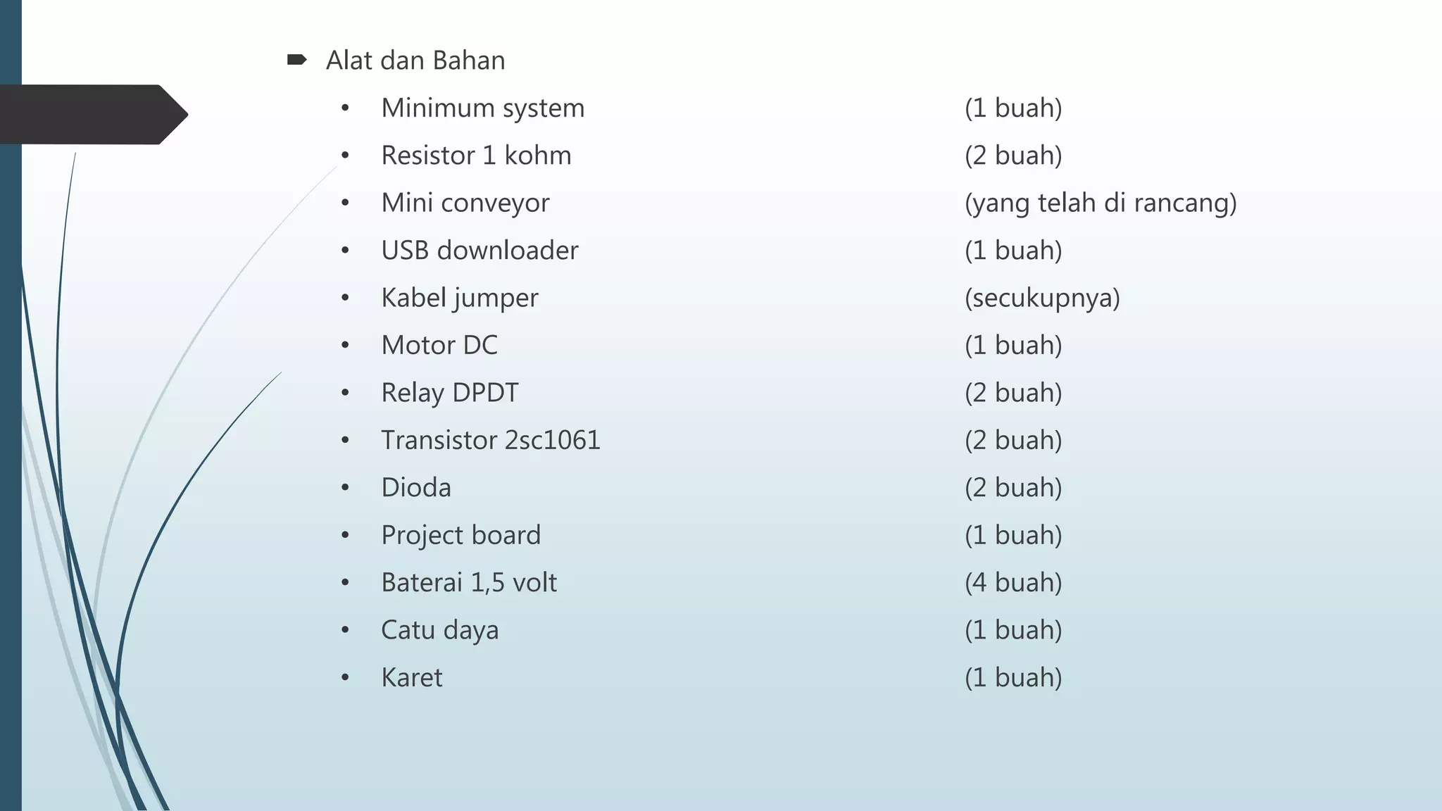 Rancang bangun conveyor Menggunakan Mikrokontroller atmega 16 | PPT