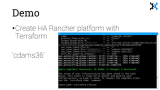 Using Rancher for highly available deployment services with GoCD and TeamCity