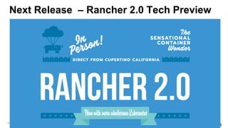 © 2017 Rancher Labs, Inc.© 2017 Rancher Labs, Inc .
Next Release – Rancher 2.0 Tech Preview
49
 