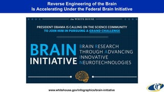 Reverse Engineering of the Brain
Is Accelerating Under the Federal Brain Initiative
www.whitehouse.gov/infographics/brain-initiative
 