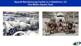 SpaceX Manufacturing Facility is in Hawthorne, CA
One Million Square Feet!
 