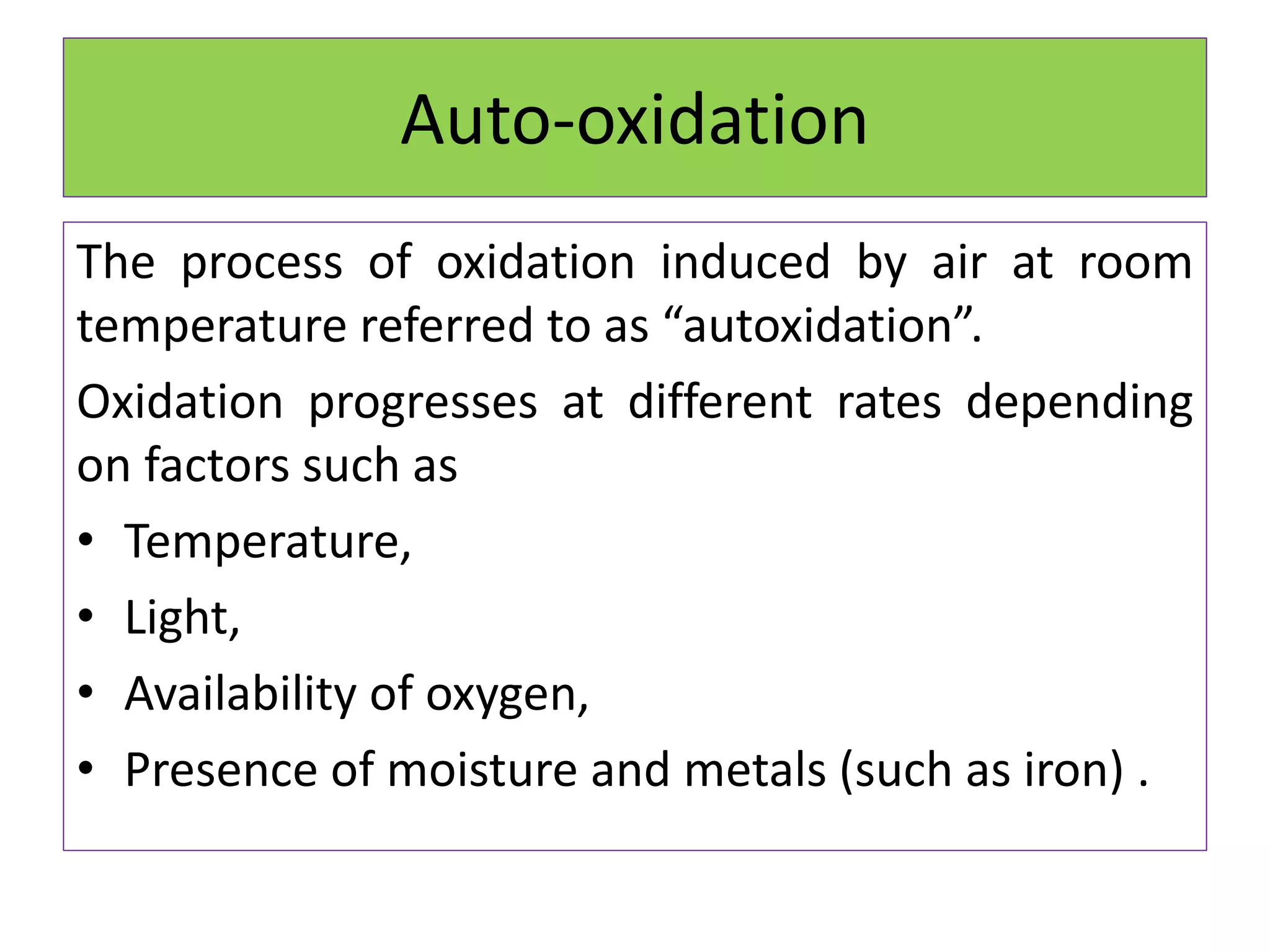 Rancidity and hydrolysis18.07.2020