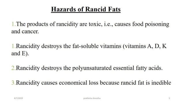 Rancidity in fats and oil lecture 2 | PDF