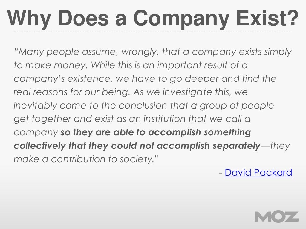 Why Does a Company Exist?