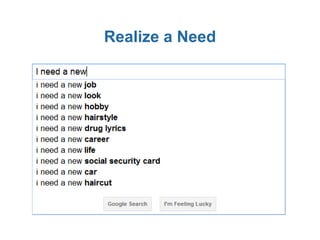 Realize a Need
 