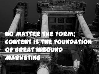 No Matter the Form;
Content is the Foundation
of Great Inbound
Marketing
 