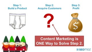 Step 1:            Step 2:        Step 3:
Build a Product   Acquire Customers    Profit




                     ?
       ...